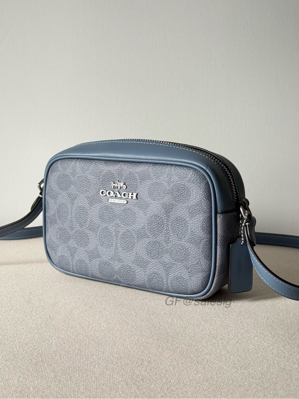 NWT Coach Mini Jamie Camera Bag In Signature Crossbody Chambray Blue CY752 - Picture 2 of 11